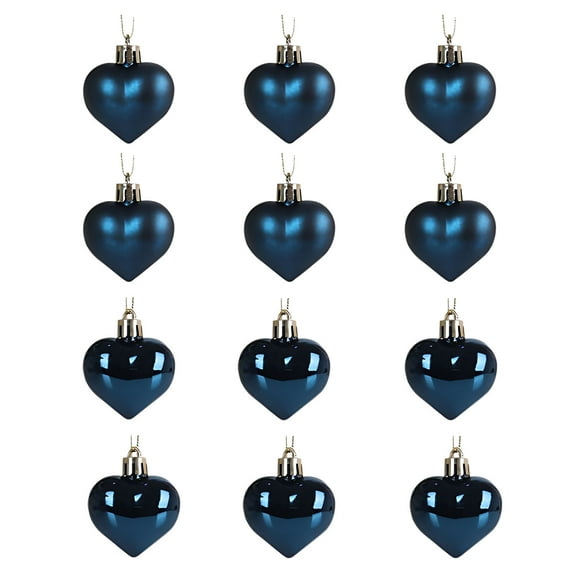 Glossy and Matte Heart Pendants 12 Pack Valentine's Day Party Decorations Gift Bag Accessories Table Scatter Hanging Ornaments for Crafts Home Decor