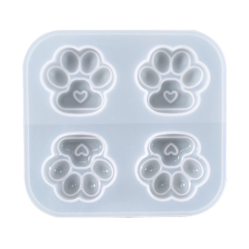 Glossy love Silicone Mold Love Cats Paw Epoxy Resin Mold DIY Keychain ...