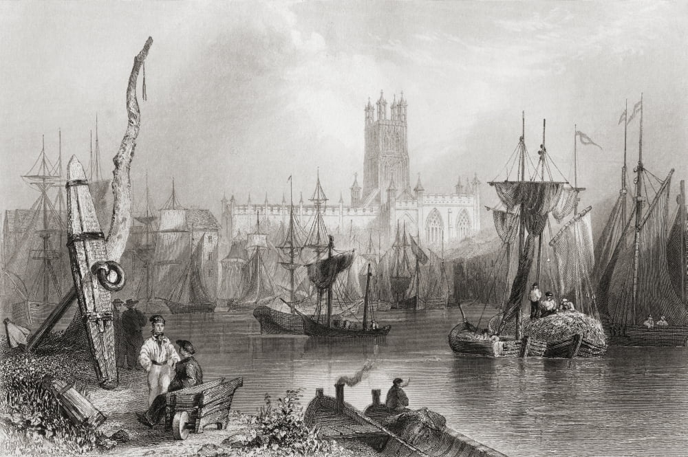 Gloucester Gloucestershire England In The Early 19Th Century From The History Of England Published 1859 Canvas Art - Ken Welsh Design Pics (38 x 24)