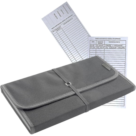 Glove Box Organizer -  and Registration Holder for  Documents and Paperwork - Expandable Front Seat Organizer with Card Pockets