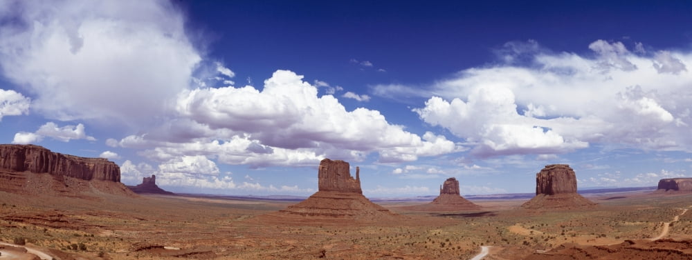 Glove Buttes And Clouds Canvas Art - James Sparshatt Design Pics (35 x 13)