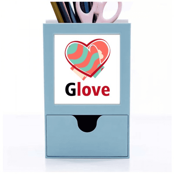 Glove Combination Love Art Deco Fashion Desk Supplies Organizer Pen Holder Card