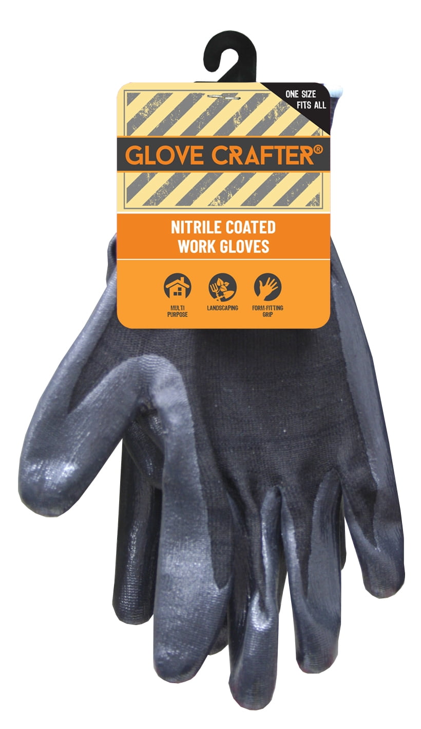 Glove Crafter Knit Nitrile Coating Work Gloves One Size (Pack of