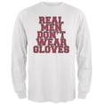 thumbnail image 1 of Glove Gate Real Men Don't Wear Gloves Mens Long Sleeve T Shirt White LG, 1 of 1