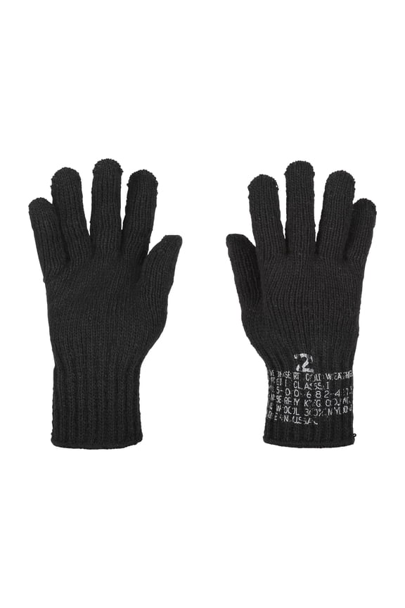 Glove Inserts, 100% Wool NB with Stamp, Genuine Issue, Black, Size 3