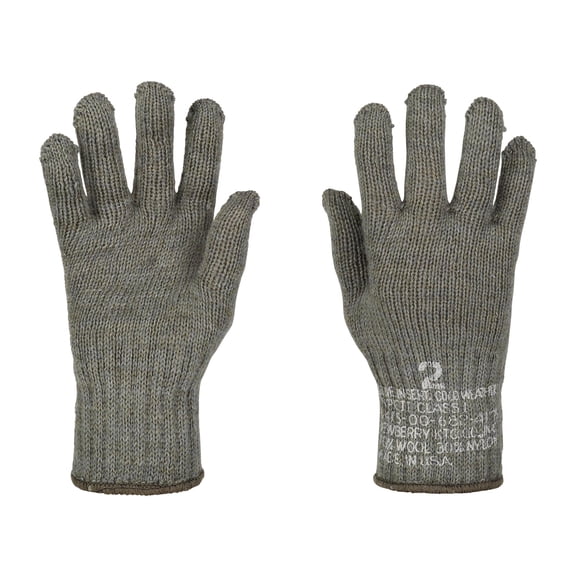 Glove Inserts, 100% Wool NB with Stamp, Genuine Issue, Foliage, Size 2