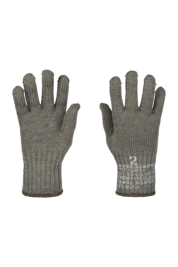 Glove Inserts, 100% Wool NB with Stamp, Genuine Issue, Foliage, Size 2