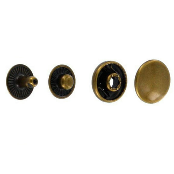 Glove Snap Fastener, Antique Brass, Solid Brass (100 per bag)