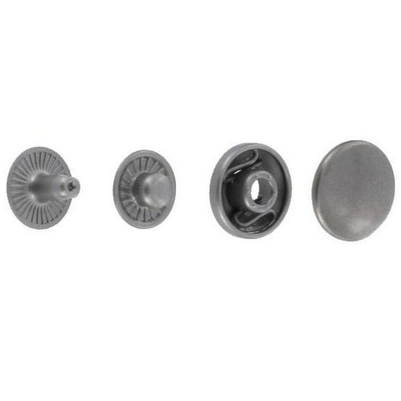 Glove Snap Fastener, Nickel Matte, Solid Brass (100 per bag)