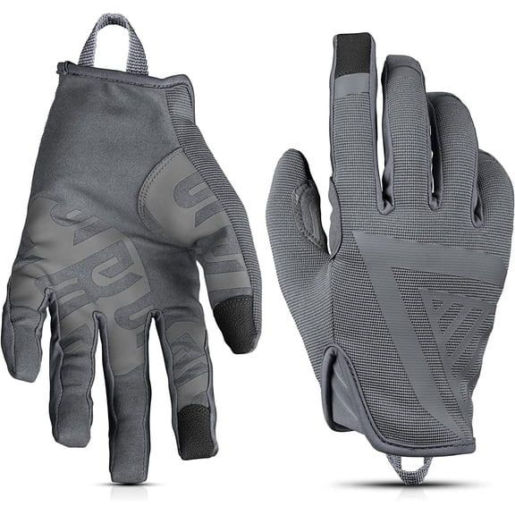 Glove Station - Gloves for men with Touchscreen Compatibility, Lightweight Design and Outstanding Grip for Outdoor, Sports, Motorcycle and Work - Gray, Large