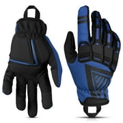 Glove Station Impulse Guard Small, Blue PU Leather Mens Motorcycle Gloves