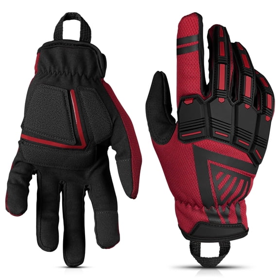 Glove Station - Impulse Guard Gloves for Men - Touch Screen Gloves Working Gloves Ideal for Sports & Outdoors, Motorcycle - Red, XX-Large
