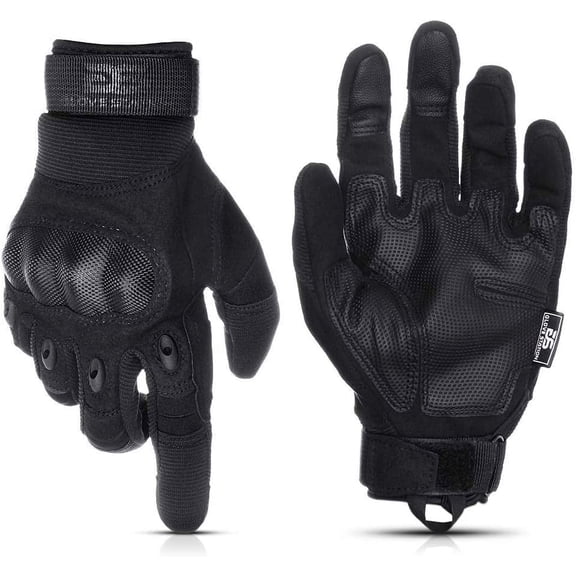 Glove Station Motorcycle Gloves for Men - Touchscreen Riding Gloves with Impact Protection - Motorcycle Gear for Road & Dirt Bike Use, Black, Small