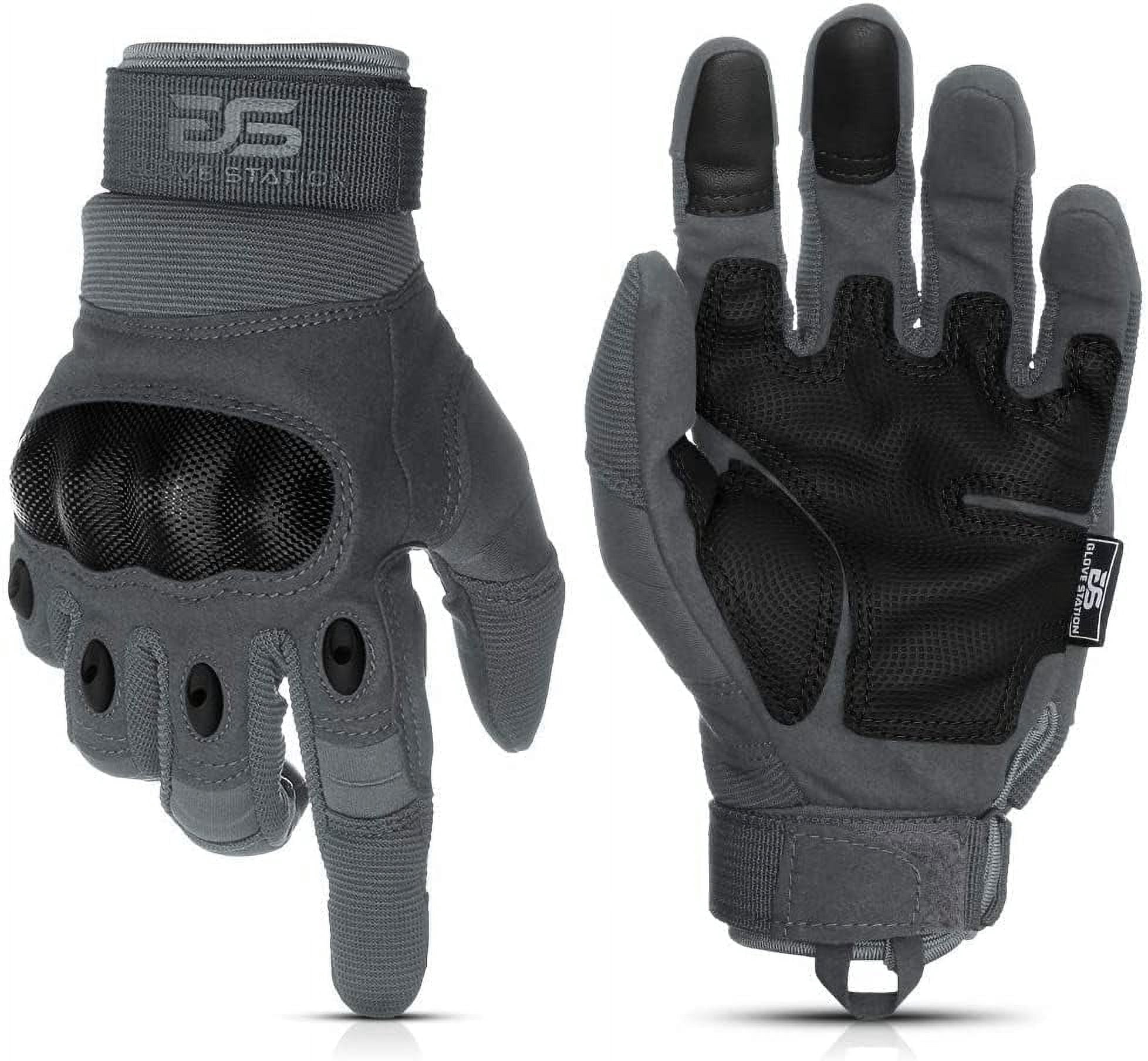 Glove Station Motorcycle Gloves for Men - Touchscreen Riding Gloves with Impact Protection - Motorcycle Gear for Road & Dirt Bike Use, Gray, XX-Large