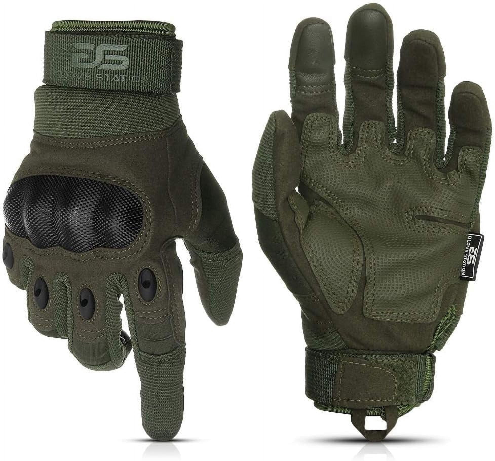 Glove Station Motorcycle Gloves for Men - Touchscreen Riding Gloves with Impact Protection - Motorcycle Gear for Road & Dirt Bike Use, Green, Medium