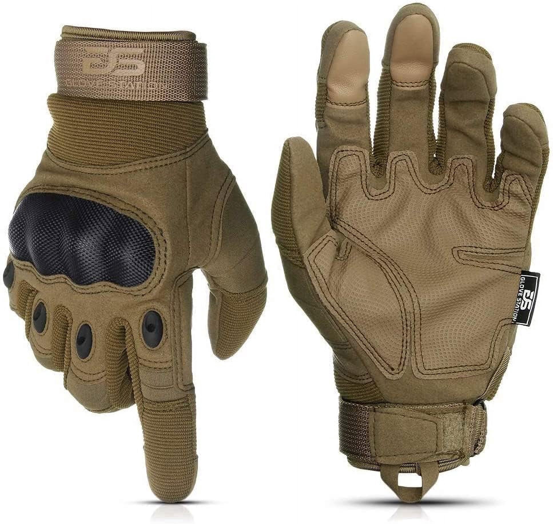 Glove Station Motorcycle Gloves for Men - Touchscreen Riding Gloves with Impact Protection - Motorcycle Gear for Road & Dirt Bike Use, Tan, XL