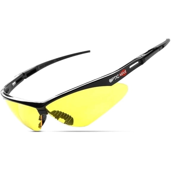 Glove Station Optic Max Safety Glasses for Men & Women, Anti-Fog & Scratch-Resistant Tactical Work Glasses Eye Protection for Shooting, Hunting and Construction, Flexible Frame