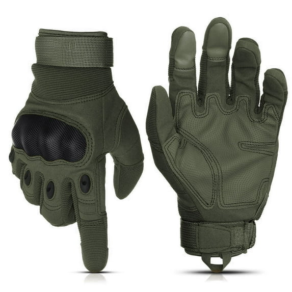 Glove Station The Motorcycle Gloves - Gloves with Touchscreen for Outdoor Sports, BMX, Dirt Bike and Cycling - Gloves for Airsoft, Paintball and Work - Green, XL Size