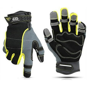 Glove Station Shrink Resistant Work Gloves, Large, Faux Leather Yellow, Count Per Pack "2"