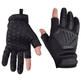 thumbnail image 1 of Glove Station The Shooter Gloves - Suede Leather Palm for Durability, Protection Work Gloves for Men, 2 Fingerless Design for Motorcycle Gloves, 1 of 4