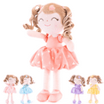 thumbnail image 1 of Gloveleya 16 " Girls' Curly Hair Plush Doll, Orange Dress, 1 of 7