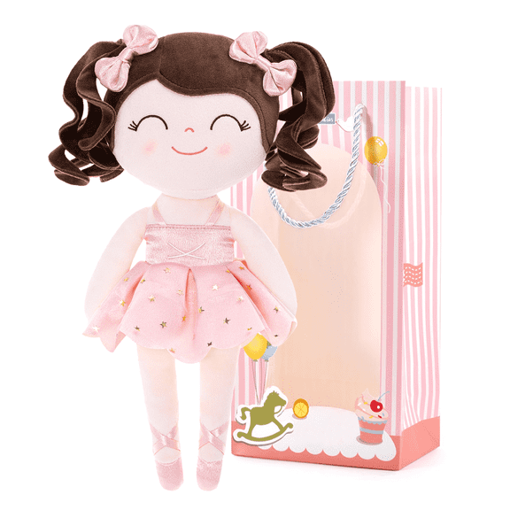 Gloveleya Baby Girl Gifts Plush Dolls Soft Girls Toy Ballerina Pink 13 Inches with Gift Box