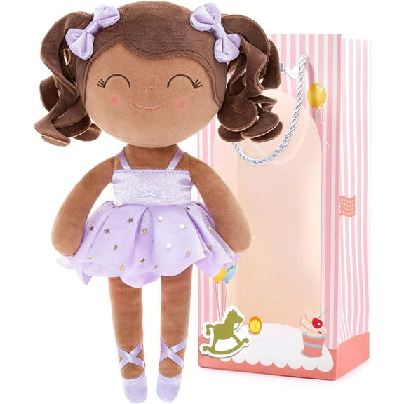 Gloveleya Baby Girl Gifts Plush Dolls Soft Girls Toy Ballerina Tanned Lavender 13 Inches with Gift  Box