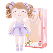 Gloveleya Baby Girl Gifts Plush Dolls Toddler Stuffed Doll Soft Girls Toy Ballerina Lavender 13 Inches with Gift Box