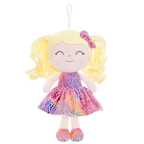 Gloveleya Toddler Stuffed Dolls Girl GIfts Plush Baby Doll Figure Toys Glitter Rainbow Color 9 Inches