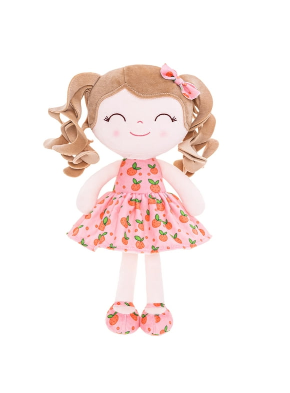 Gloveleya Baby Toy Plush Figure Curly Hair Dolls Soft Toys Pink Orange 12 Inches