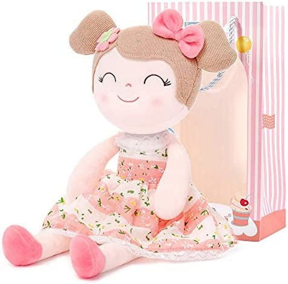 Gloveleya Toddler Stuffed Dolls Girl Gifts Plush Baby Doll Figure Toys Pink 16"