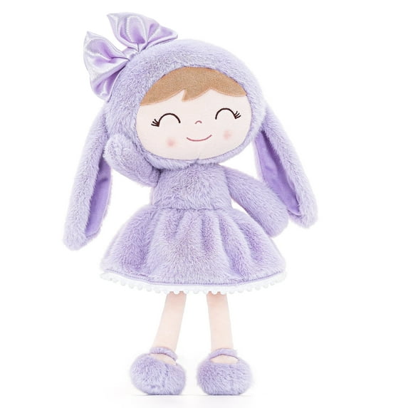 Gloveleya Easter Bunny Gift Baby Girl Gift Plush Bunny Dolls First Baby Doll Toddlers Rabbit Toy Bunny Gifts for Girl Purple 12 Inches