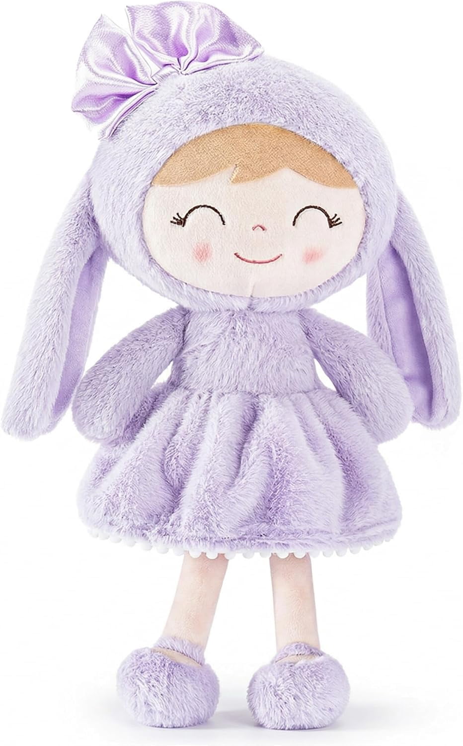 Gloveleya Easter Bunny Gift Baby Girl Gift Plush Bunny Dolls First Baby Doll Toddlers Rabbit Toy Bunny Gifts for Girl Purple 12 Inches