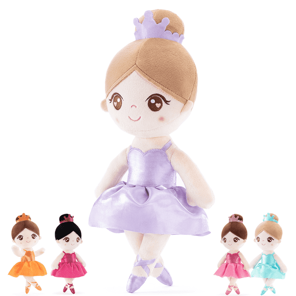 Gloveleya Plush Doll Baby Girl Gifts Soft Dolls Ballet Girl Doll Pale Purple with Gift Box 14inches