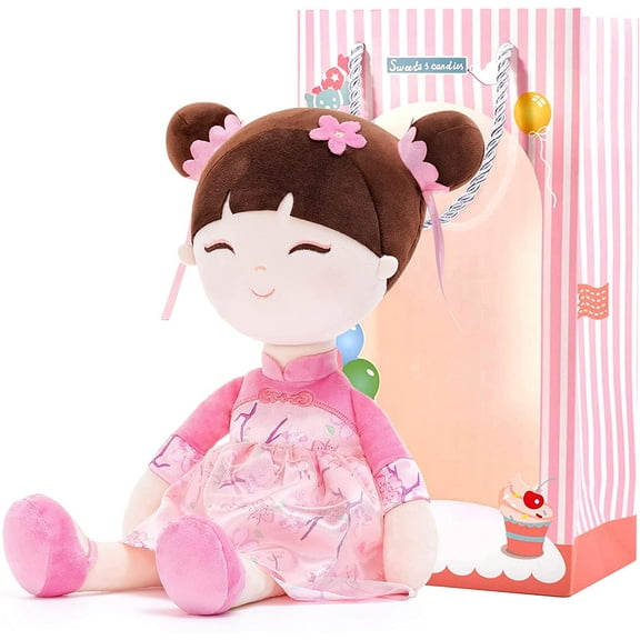 Gloveleya Plush Dolls Asian Fairy Doll Baby Girl Gifts Soft Girl Toys Peach Blossom 16"
