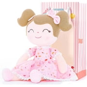 Gloveleya Plush Dolls Baby Girl Gifts Soft Girl Toys with Pink Flower Patterns 16"