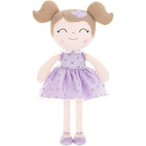 Gloveleya Plush Dolls Flocking Love Heart Doll Baby Girl Gifts Soft Girl Toys Purple 16"