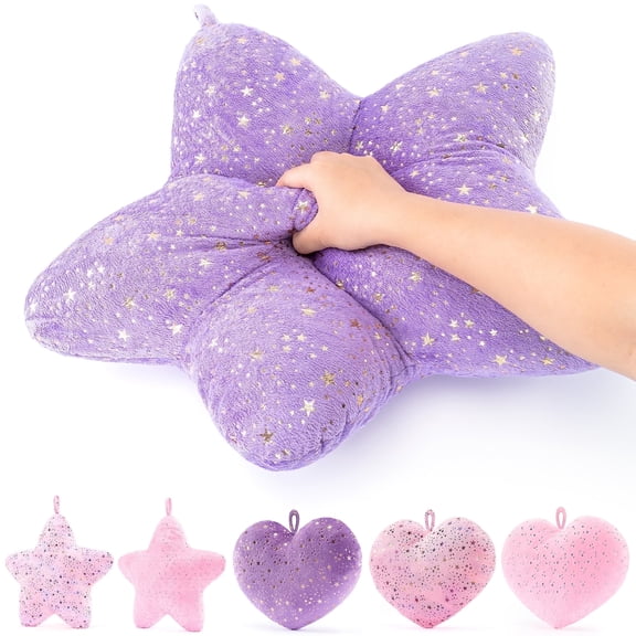 Gloveleya Plush Pillow Decorative Cushion Cozy Pillow Lavender Purple Star-Shaped 20inches