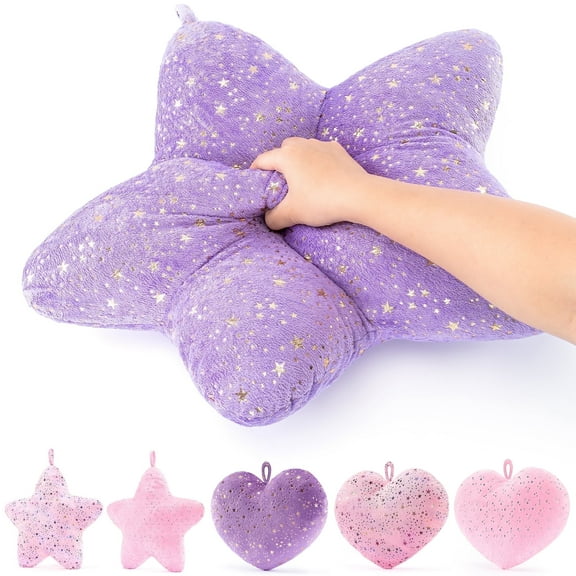 Gloveleya Plush Pillow Decorative Cushion Cozy Pillow Lavender Purple Star-Shaped 20inches