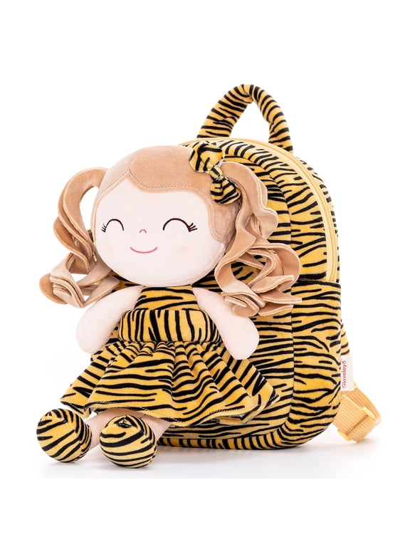 Gloveleya Tiger Doll Toddler Kids Doll for Girls Soft Dolls Pocket Wild Animal Series Tiger Dress 9"