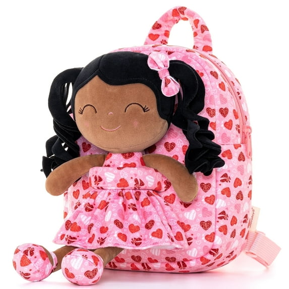 Gloveleya Toddler Doll Baby Girl Gifts Plush Dress Doll Kids Doll Curly Hair Loving Heart Doll Pocket 9inches
