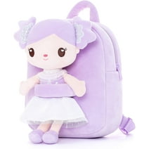 Gloveleya Toddler Backpack Kids Backpack Girls Backpack with Soft Dolls Lavender 9 inches