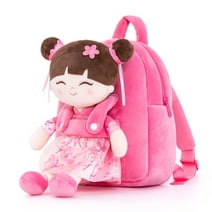 Gloveleya Toddler Backpack Kids Backpack Toddler Backpack Soft Plush Asian Girl Doll Backpacks Pink 9"