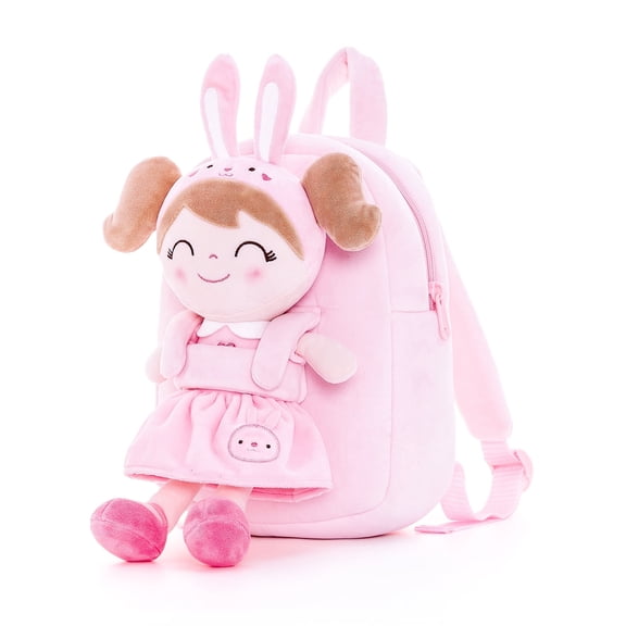 Gloveleya Toddler Doll Bunny Plush Kids Doll Toddler Dolls Girl Stuffed Rabbit Toys Pink Pocket 9"