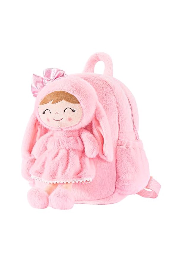 Toddler Doll Kids Doll Bunny Pocket Soft Snow Fluffy Pink Rabbit Doll Age 2+ 11inches