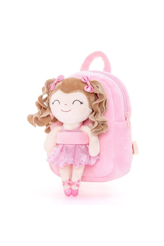 Toddler Kids Doll for Girls Soft Curly Hair Dolls Pocket Ballerina Series Light Pink Dress 9"