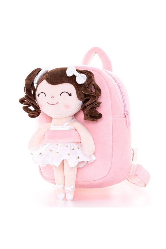 Toddler Kids Doll for Girls Soft Kindergarten Dolls Pocket Ballerina Series White Dress 9"