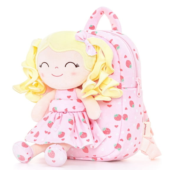 Gloveleya Toddler Kids Doll Girls Gifts Baby Girl Dolls Soft Curly Hair Dolls Pocket Fruit Series Strawberry 9"
