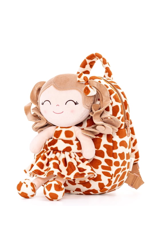 Toddler Kids Doll for Girls Soft Curly Hair Dolls Pocket Wild Animal Series Giraffe Dress 9"