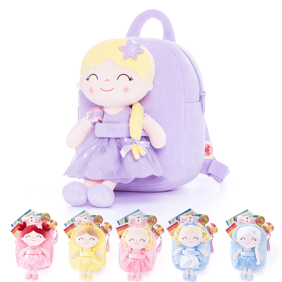 Gloveleya Toddler Toys Kids Plush Toy for Girl with Pockets Soft Plush Doll Bag Rapun Princess 9 Inches